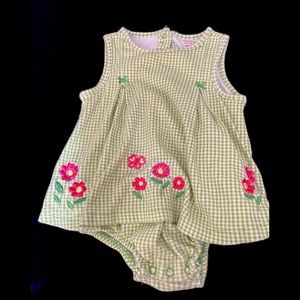 Super cute little dress style onesie with flowers